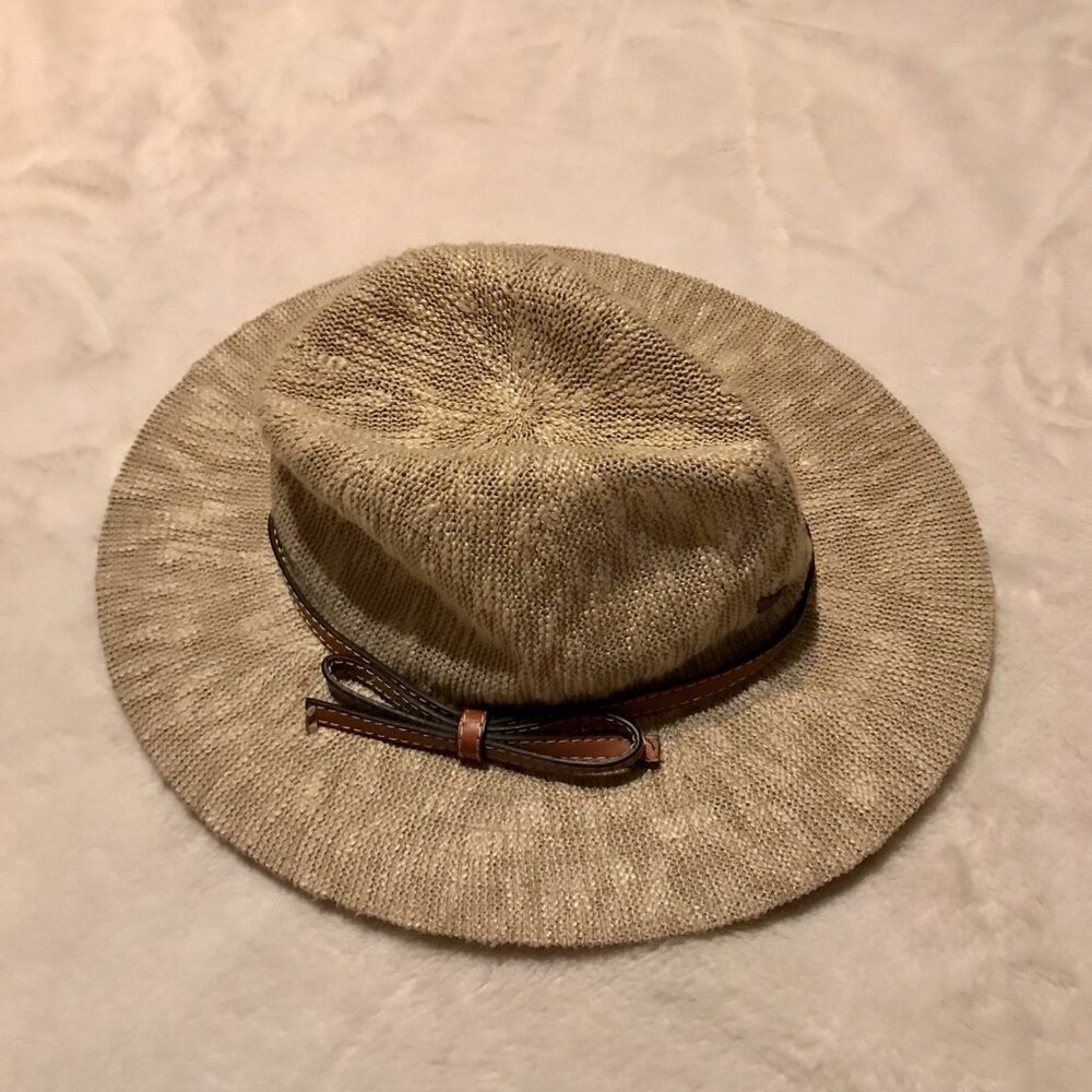 Disney Parks Woven Hat With Leather Bow Belt Tan Safari Style Disneyland - Picture 4 of 8